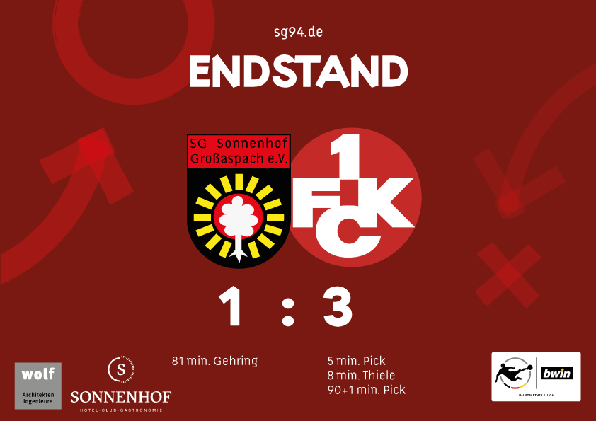 sgaspach's tweet photo. ✔️ Schlusspfiff in Aspach
Emotionen pur, am Ende unterliegen wir mit zwei Platzverweisen dem 1. FC Kaiserslautern mit 1:3. Kopf hoch, Mund abputzen & es nächste Woche besser machen! 💪 #Dorfklub #SGAFCK https://t.co/GtJur5VTqX