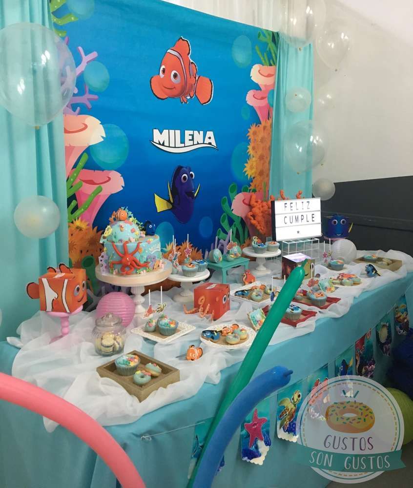 Catch My Party on X: Dive into this smashing Finding Nemo birthday party!  The birthday cake will blow your mind!   #catchmyparty #partyideas #findingnemoparty #findingdoryparty  #girlbirthdayparty #undertheseaparty
