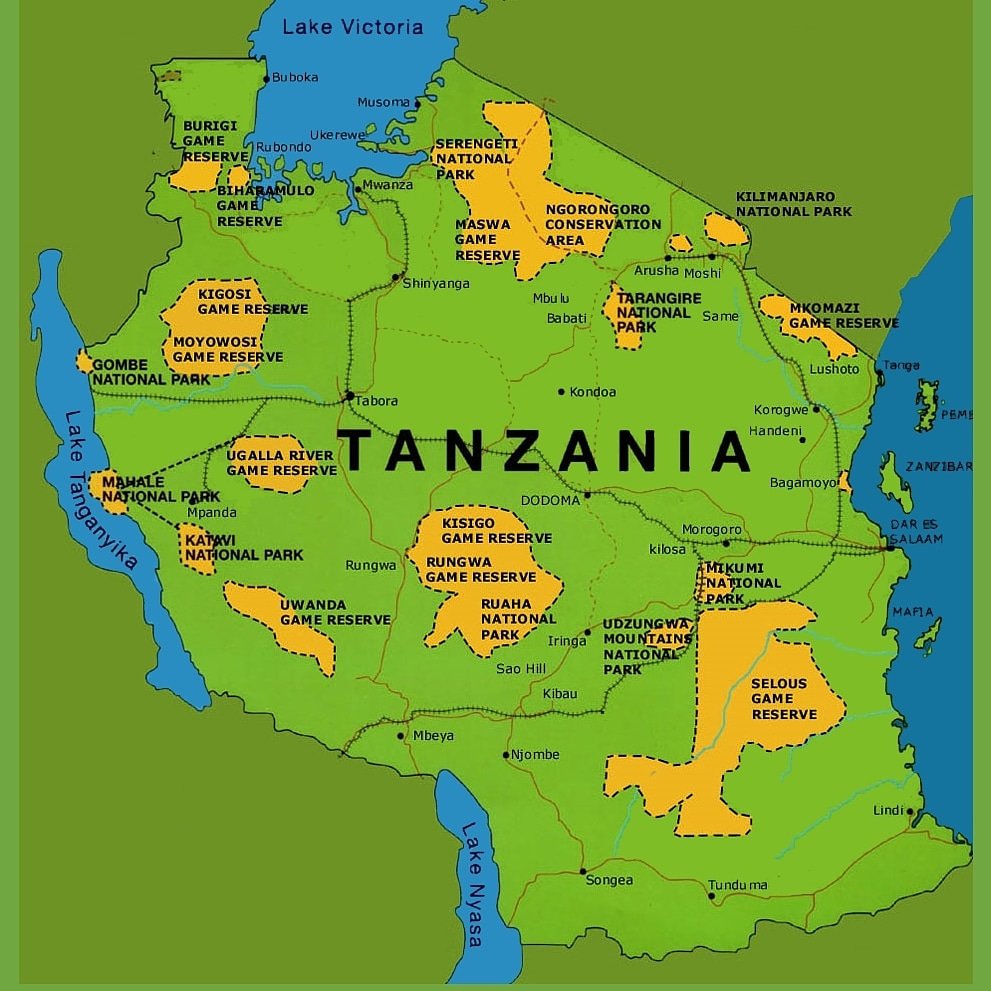 Our country map #Tanzania #TanzaniaNationalparks 
twitcherafricansafaris.com 
info@twitcherafricansafaris.com