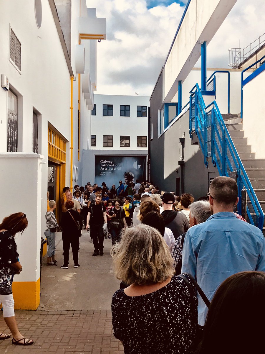 AlanCoss's tweet photo. Queue to see the art. Final weekend of #GIAF19. #SamJinks https://t.co/9ksh8TGzGL