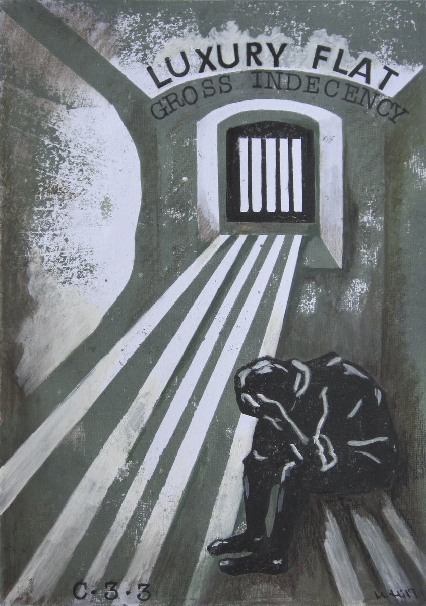 ReadingGaolHug's tweet photo. This mixed media artwork by Martina Hildebrandt, entitled “Luxury flat C.3.3” is a response to the proposed selling of Reading Gaol for housing.
#OscarWilde #InReadingGaol #SaveReadingGaol https://t.co/kM8ZF1zla3