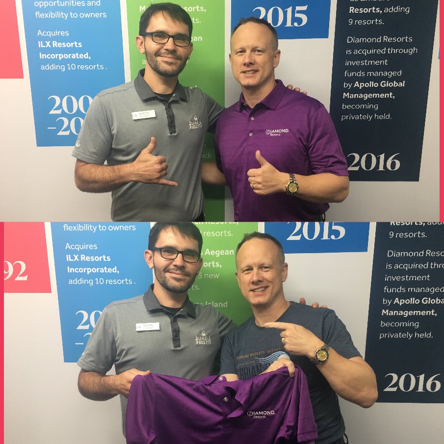 ⁦⁦<a href="/diamondresorts/">Diamond</a>⁩ ⁦<a href="/RussellCotter/">Russell Cotter</a>⁩ said he loved my purple shirt <a href="/B/">b</a>.B._mandy gave me in VA Beach! He was surprised when I literally gave him the shirt off my back! Little deposits change people’s life and emotional mindset! Thanks for being in the #EBU Russell!
