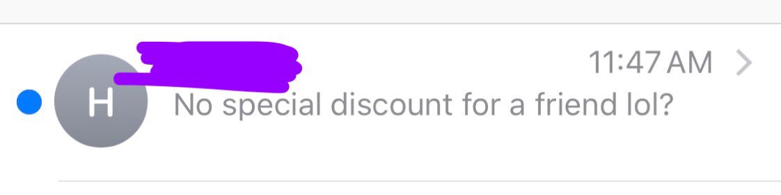 hanna_b22's tweet photo. This is MY BUSINESS. Not a hobby. This is how I support my daughter &amp; make a living for us. You’re not a true friend if you ask for a discount. THANK YOU FOR COMING TO MY TED TALK https://t.co/zadPNqrkBd