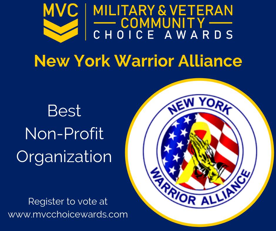 MVCchoiceawards's tweet photo. @NewYorkWarriorAlliance offers their support to #woundedwarriors and their families. They are in the running for Best #Nonprofit organization and you can vote for them until August 6th! Visit our website to get started today!   #Veteran #Military 
https://t.co/FZssft0sLu https://t.co/yccZOBTXzI