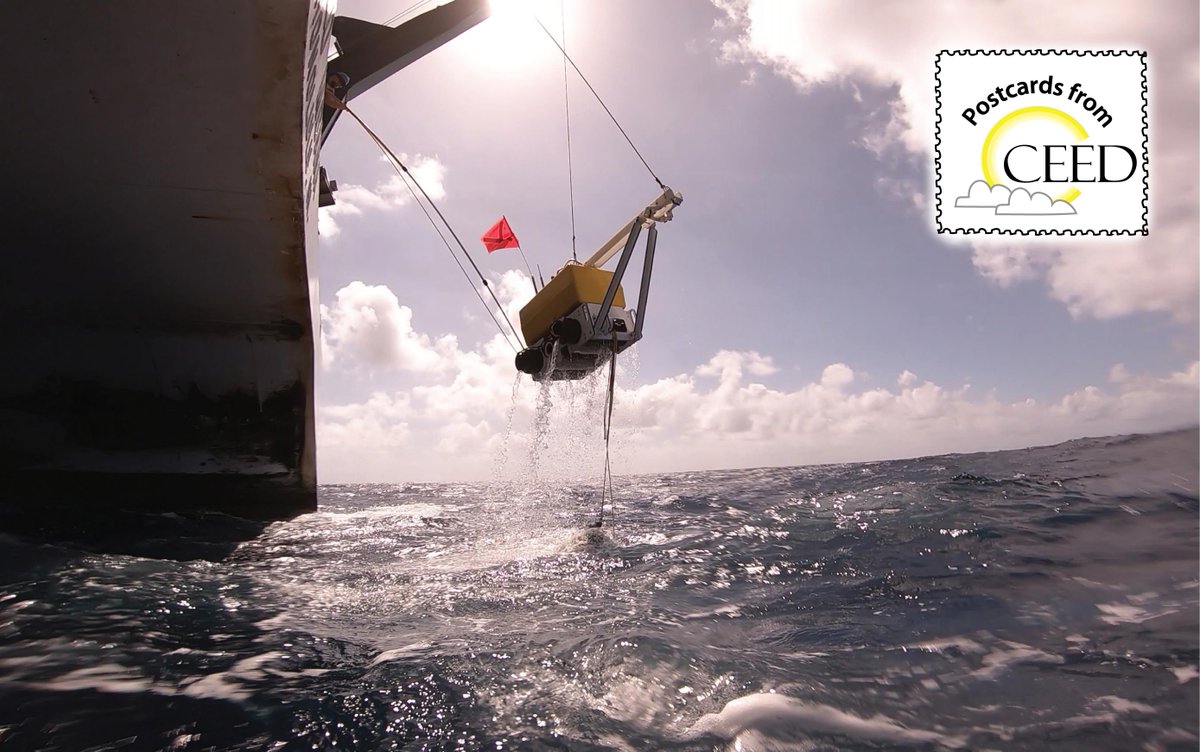 PHABOslo's tweet photo. #PostcardsfromCEED #9 by PhD student Eivind Straume. "An Ocean Bottom Seismometer (OBS) seeing the sun for the first time in one year. The instrument had been operating 4500m below the surface of the Pacific Ocean recording earthquakes. Taken during the Pacific ORCA cruise." https://t.co/dHH6MqJLZo