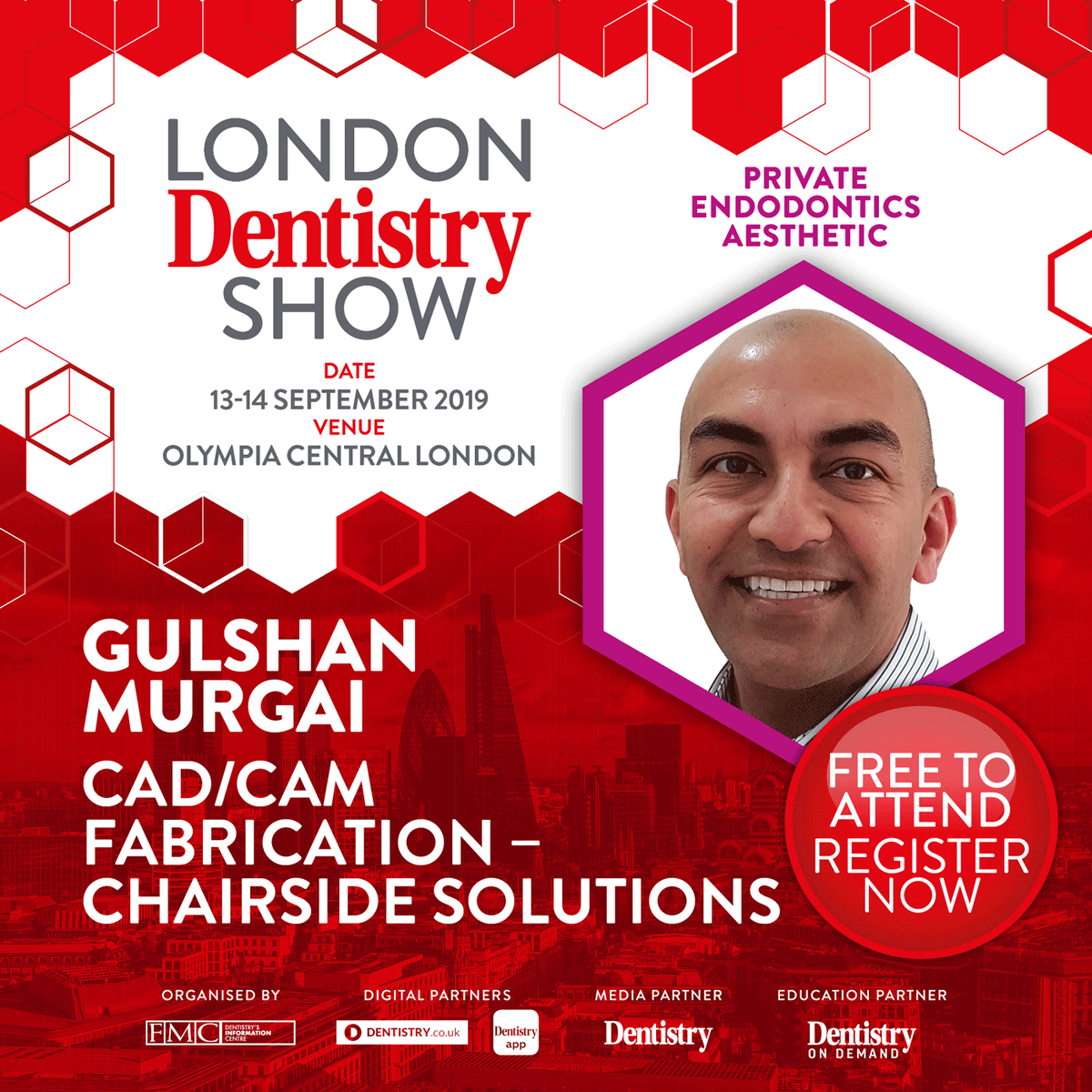 Check out the unmissable London Dentistry Show on 13 and 14 September, with guest speakers including Gulshan Murgai! Register now and attend for free!

 👉👉 bit.ly/2YfjMcT 👈👈

#londondentistryshow #dentist #dentistry #dentistlondon