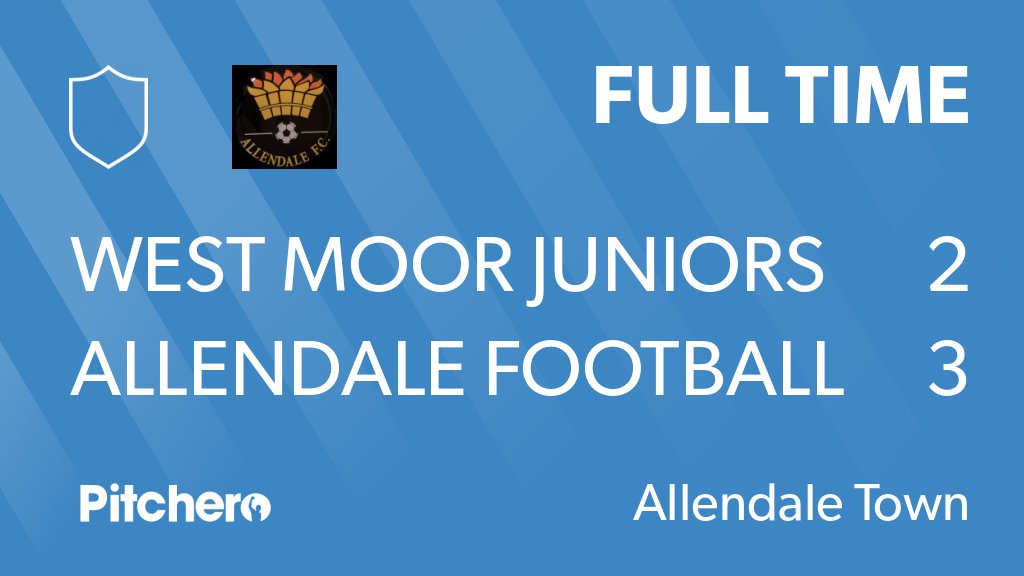 fcallendale's tweet photo. FULL TIME: West Moor Juniors 2 - 3 Allendale Football Club
#WESALL #Pitchero
https://t.co/hJ8Zr66zzm https://t.co/qYgvmlLGPr