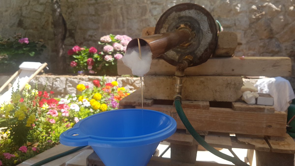alexjrowell's tweet photo. Homemade Lebanese #araq - moonshine, in effect - straight from the spout of the still. Sublime stuff; just don't plan to do much with your day afterwards. With gratitude, as so often, to @AymanMhanna https://t.co/wEZxqRNRzf