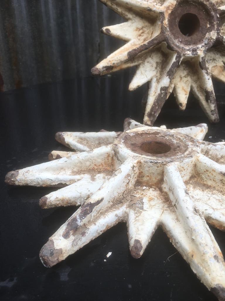 AdanaCollective's tweet photo. A Fabulous Pair Of Victorian Cast Iron Wall Ties/Pattress Plates. #antiques #decorativeantiques #home #salvagehunters #antiquewallbraces #candleholders #chippypaint #victorian #salvage #reclaimed https://t.co/lur1DT0vcL