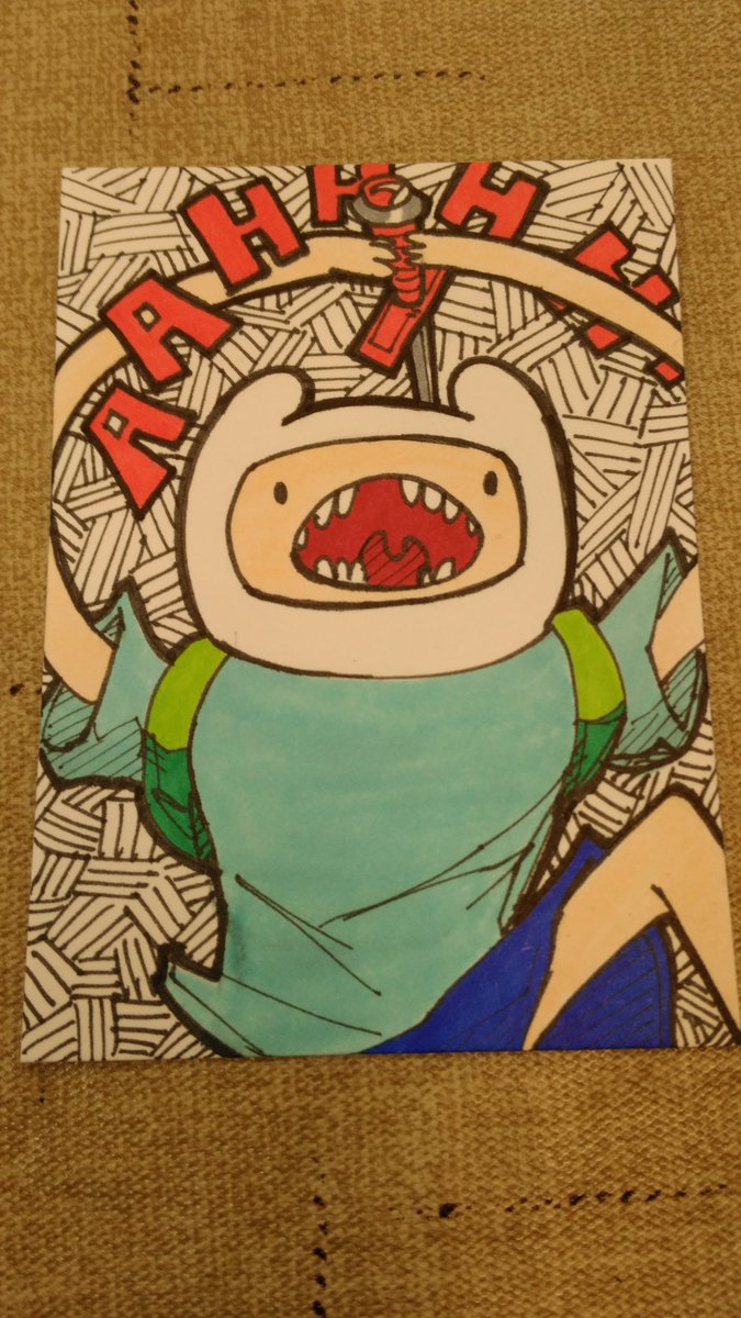 RussellLeCroy's tweet photo. Finn the Human.
First art card of the day.
#CacheCon #AdvebtureTime #ACEO https://t.co/99OnsNVeVO