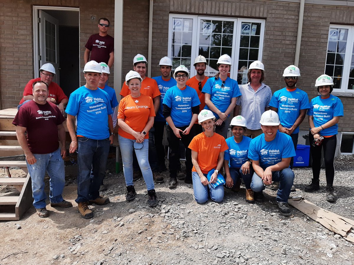 seancferris's tweet photo. Team Orange was back in action today at the @habitathamilton Waterdown townhome build. Thanks to our friends @ArcelorMittal_D for helping us #buildthechange !! https://t.co/3r8T6DnWeA