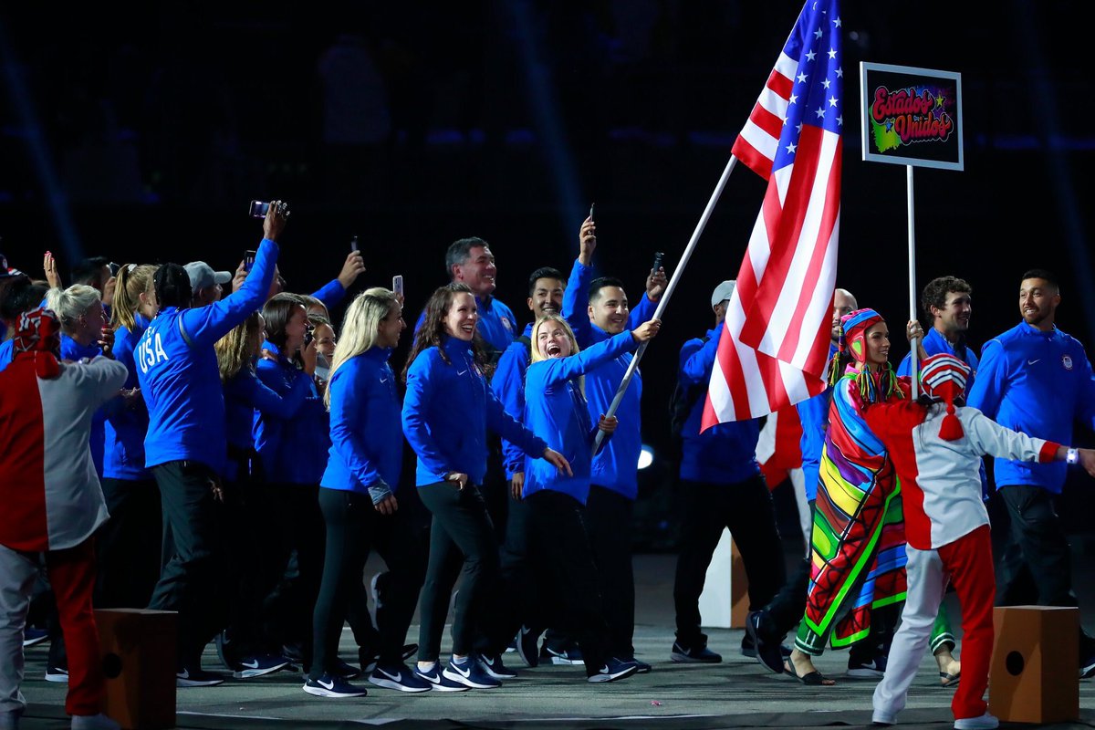 Kat Sharkey, Sem alum, carrying flag in opening ceremony of the Pan Am Games! You inspire us to be better players! Good luck in the Games!