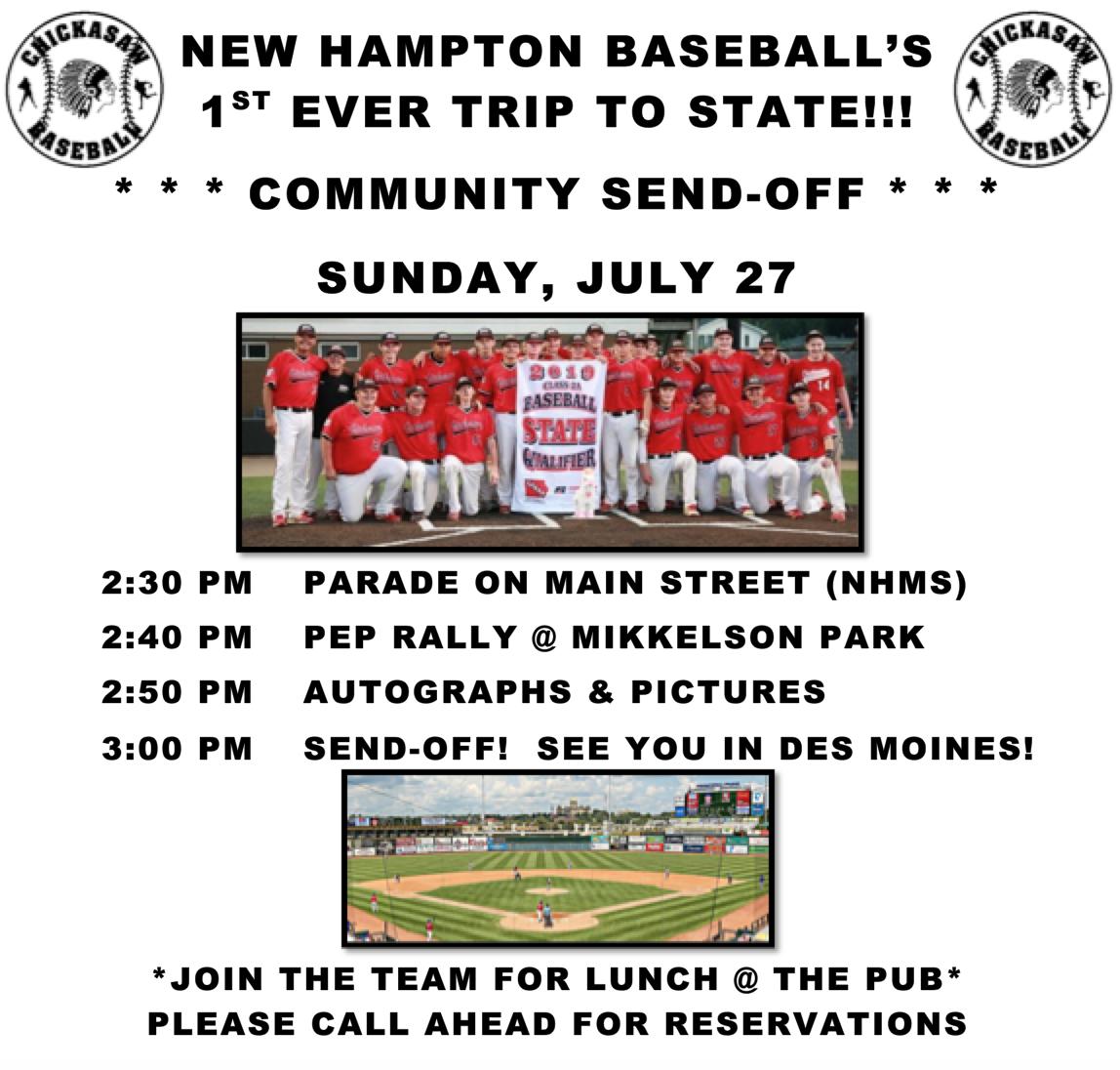 ⚾️COMMUNITY #NHBASEBALL SEND-OFF!⚾️ PLEASE SPREAD THE WORD &amp; JOIN US—LIKE OR RETWEET!👍