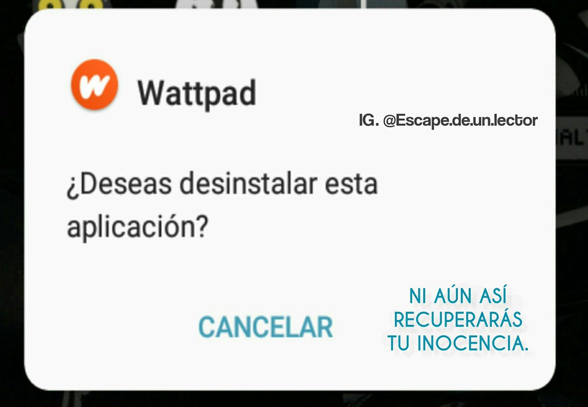 Escapedellector's tweet photo. Lo que debería aparecer cuando queramos desinstalar la app: https://t.co/CxSun6PPOB