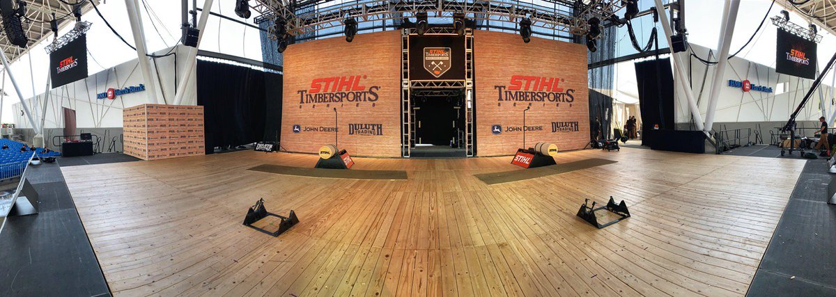 And the stage is set. The 2019 U.S. Men's Championship is almost ready to begin and you don't want to miss it! #KISSMYAXE #STIHLTIMBERSPORTS