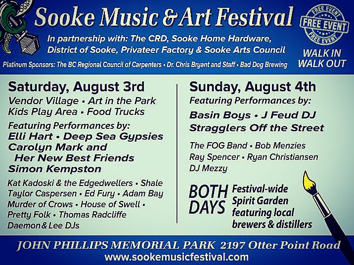 Playing in Sooke next weekend🤘😎