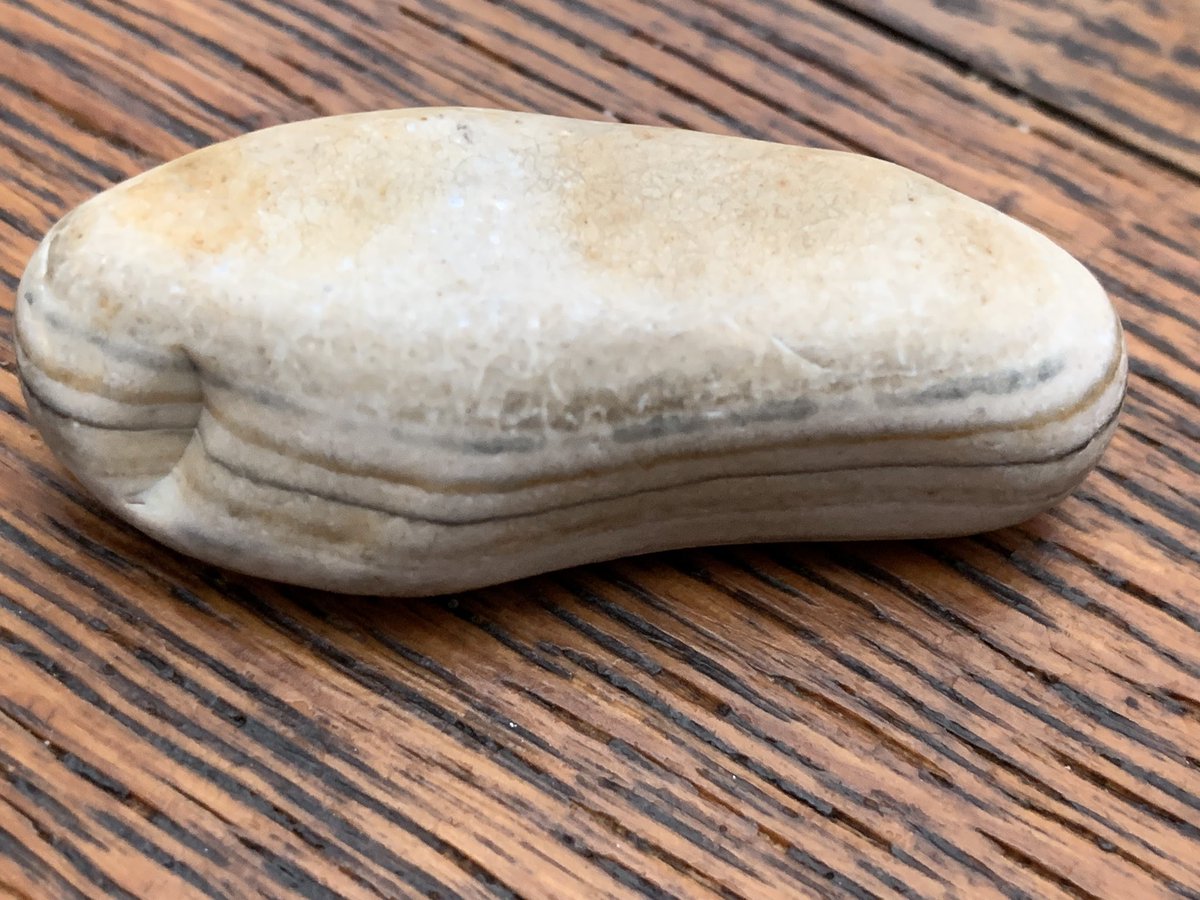 A rock with layers of color