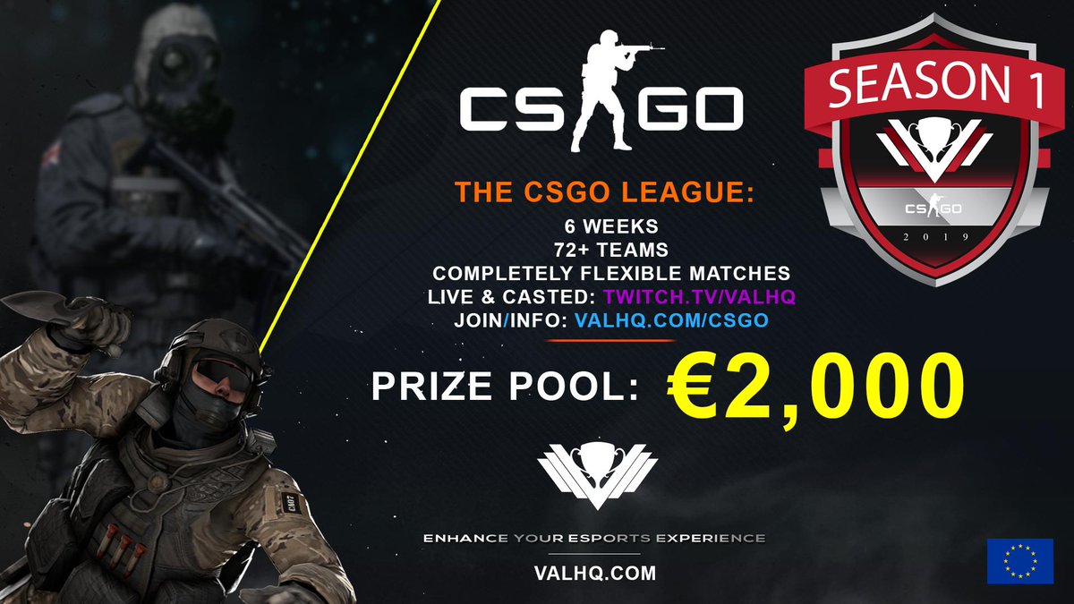 VAL_CSGO's tweet image. WE ARE BACK!

👉€2000 PRIZE POOL
👉72+ teams
👉Self-scheduling
👉On-site vetos
👉Live and casted matches on twitch.tv/VALHQ

Info: valhq.com/news/articles/…
League: valhq.com/csgo

Powered by @NitrousNetworks 

RT for a chance of winning a FREE Entry!💸
