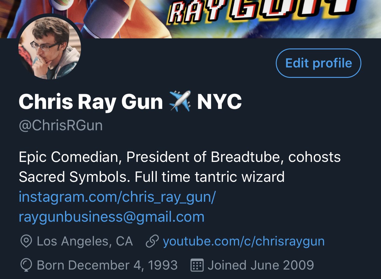 Chris Ray Gun on Twitter: "Fixed my bio so it’s accurate as possible.…