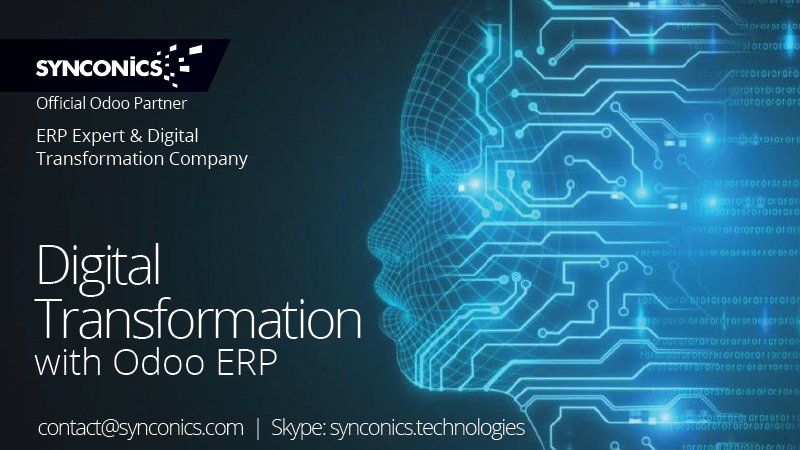 Digital Transformation with #Odoo ERP
bit.ly/2KQaOg0?utm_so… 
<a href="/Synconics/">Synconics Technologies</a> helps you in ERP #implementation &amp; #ERP related services: #configuration, #customization, #data #migration, #integrations, #training &amp; #support #Service
contact@synconics.com
#Business #businessintelligence
