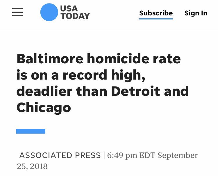 longislandviper's tweet photo. This Baltimore fiasco is a good example of our broken discourse.

Baltimore is rough and has only gotten worse since Rep. Cummings joined Congress. You can read the data/headlines for yourself.

But maybe Trump should go see the problems himself, work WITH folks to fix it? My 2¢. https://t.co/eDQKioWvCS