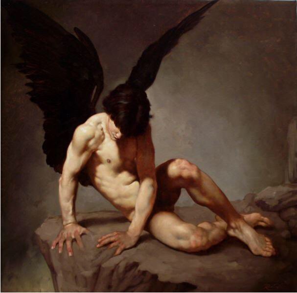 L'angelo, la morte e il diavolo, Roberto Ferri, oils, 2018 : r/Art