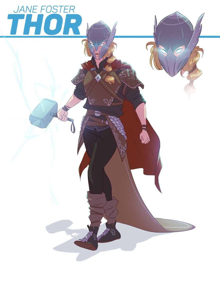 Jane Foster's Thor redesign. Referencing the really cool Norse style outfits  from 2018's God of War, I updated her look. I replaced her \, image size:927x1200