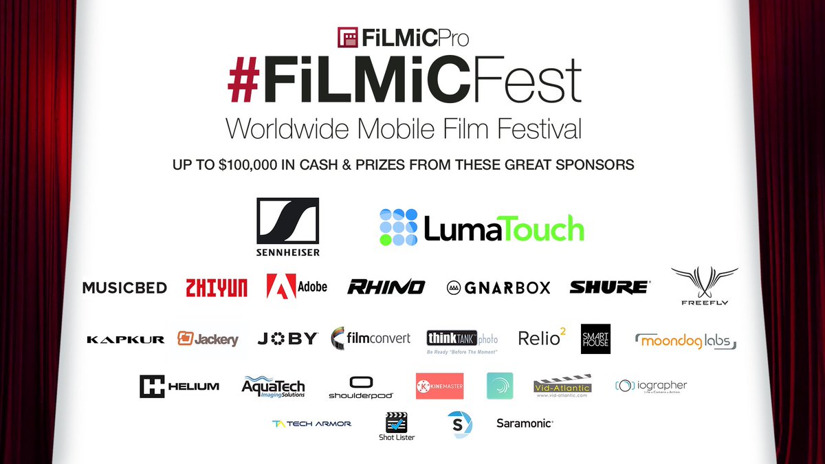 Proud to be a sponsor of #filmicfest , the premiere #mobile #filmmaking festival!