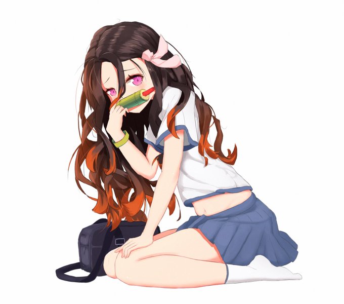 Soveno (Commission are open)さんがTwitterに投稿した竈門禰豆子(鬼滅の刃)のイラスト。