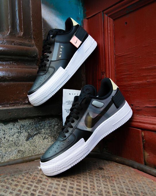 nike air force 1 type black pink