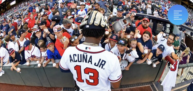 CarneyMandie's tweet photo. When you spot your husband and kid in the background! 🤩 Too bad they failed at getting my ball signed by @ronaldacunajr24 @BringrOfThunder 
#theyhadonemission #truefansnotbandwagon #thisiswhywechop #ChopOn #Braves https://t.co/UpV3sfvZ8z