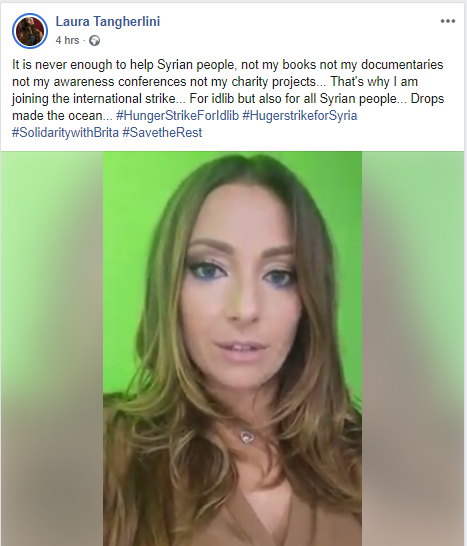 EyesOnIdlib's tweet photo. #EyesOnIdlib
There is also an Italian #Rai journalist starting the #HungerStrikeForIdlib. #HugerstrikeforSyria
Her name is Laura Tangherlini.
Hoping it could #SaveIdlib https://t.co/kas7AjxTCl