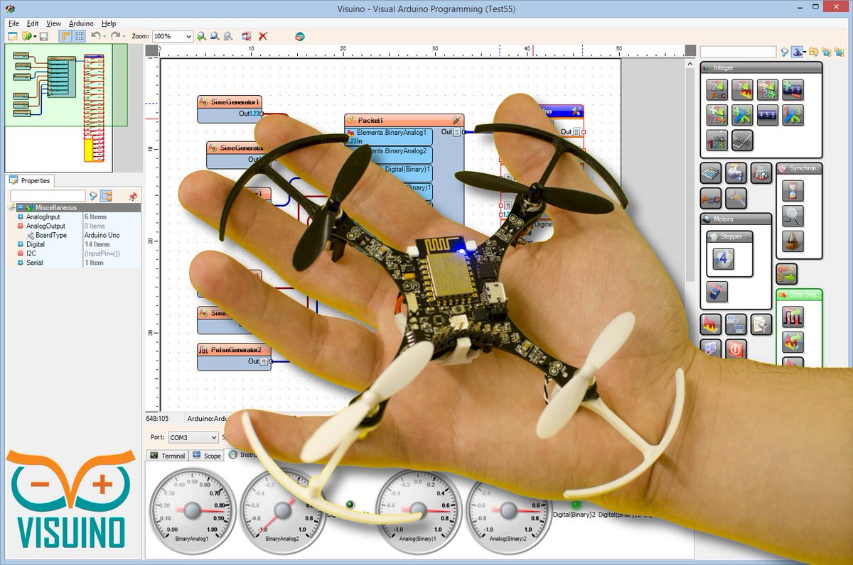 Only 15 days left to get you #ESPCopter #ESP8266 Drone trough the Arikovani crowdfunding campaign:
arikovani.com/en/projects/pr…
The Drone is now fully supported by the latest version of #Visuino, and this makes it probably the easiest to program drone in existence! :-)
<a href="/ESPCopter/">ESPcopter</a>