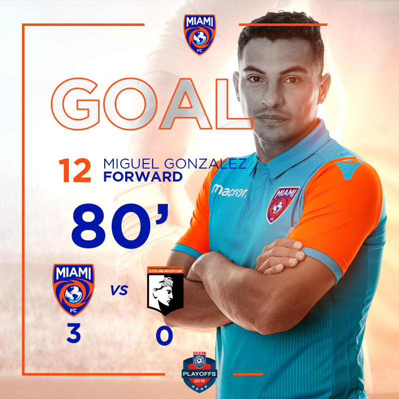 TheMiamiFC's tweet photo. 80’ – GOAL!!! González goes solo and dribbles deep into the Cleveland box before beating the keeper at the far post. #VamosMiami #DefendTheCups #MIAxCLE 2-0 https://t.co/95AFqNsdJR
