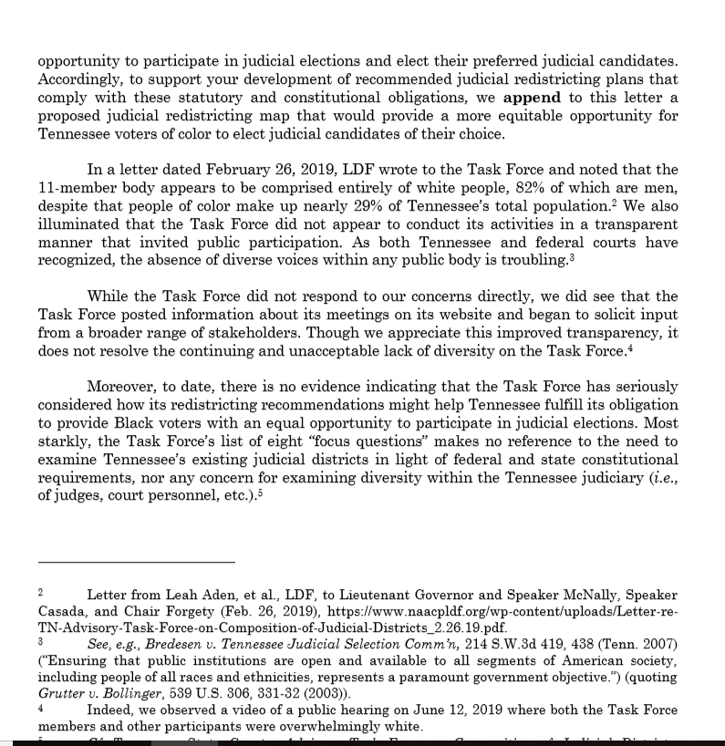 SekouFranklin's tweet photo. 2. Pay attention to this issue if concerned about money bail, asset forfeiture, hyperincarceration, drug task force, etc. Thanks to Leah Aden of the @NAACP_LDF for evaluating TN's Judicial Districts &amp; sending two letters to the Task Force.  This is a partial read of the letter. https://t.co/8hM0Slwg5R