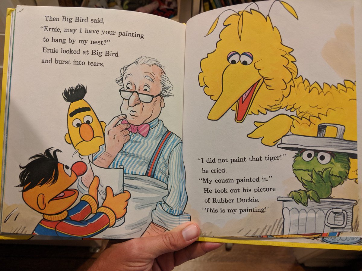 he immediately gets first prize and says "thank you" which is as close as he comes to lying in the whole book. But then he IMMEDIATELY bursts into tears & explains! This is the book I've been using to excuse my characters murdering each other & then saying they didn't. 