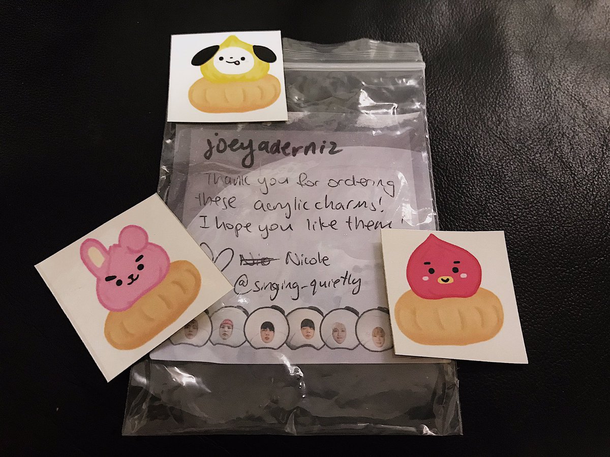 _joeyaderniz's tweet photo. Loving my iced gem charms by @singing_quietly   thanks for the stickers too, am tempted to get more esp the pins🥺😍#moneyfly💸💸 #MGMAVOTE #BTS @BTS_twt https://t.co/4lYsxgsjej
