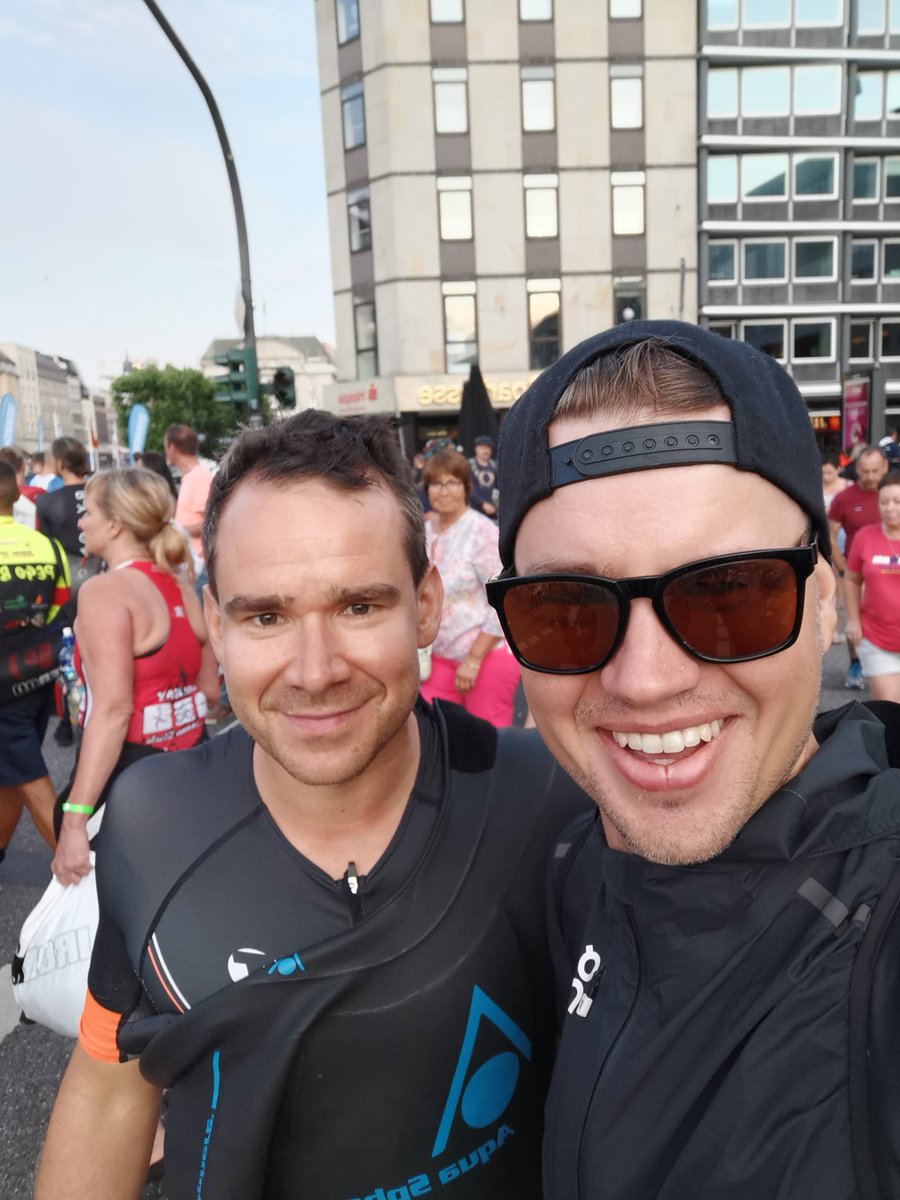 It's time for #IronmanHamburg! Two years ago I helped this dude on my left, I was his designated bike Bitch. Still am, still proud to be! Now I get to call some of these events my office. Next weekend in Tallinn. Among others. Work until your passion pays the bills. #MicDrop