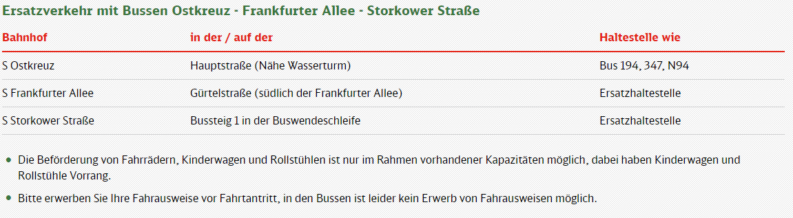 SBahnBerlin's tweet photo. #S41 #S42 #S8 #S85: Weiterhin bitte bis 05.08. Bauarbeiten zwischen #Ostkreuz <> #Frankfurter_Allee beachten, kein Zugverkehr. Ersatzverkehr mit Bussen besteht zwischen Ostkreuz <> Frankfurter Allee <> #Storkower Straße. Info: https://t.co/RUZPNcAxSJ https://t.co/X4eWES1c2L