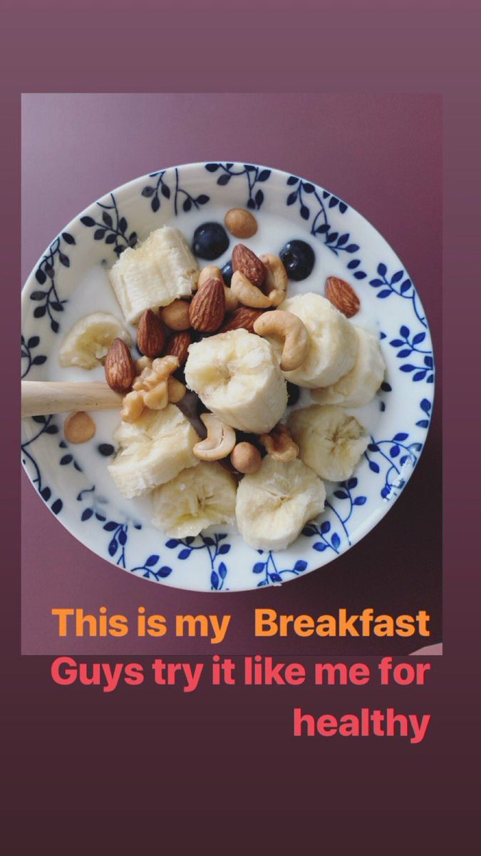 Donghae’s Fruit bowl  (190728) • Yougurt• Banana • Blueberries• Hazelnut • Walnut• Cashew nut• Almonds