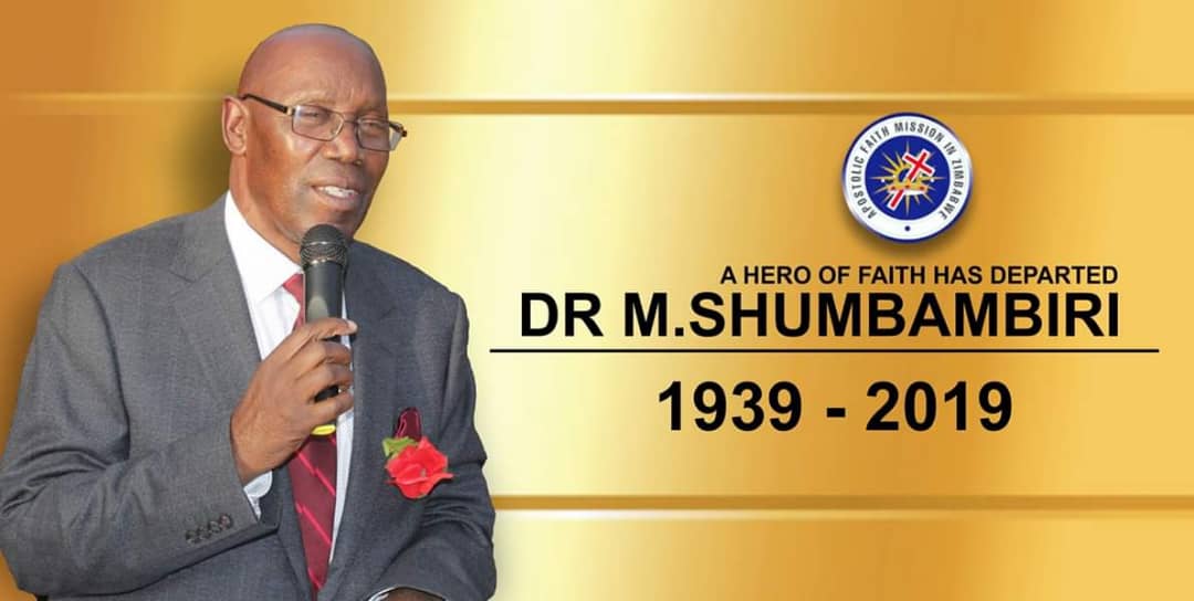 Dr Shumbambiri has departed. 
AFM family all over the world join together to celebrate the life of a veteran hero of Faith. Indeed an Apostolic Father has rested.