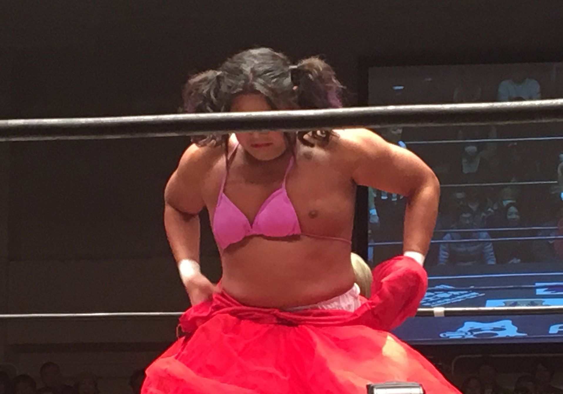 女子プロレスでポロリ 