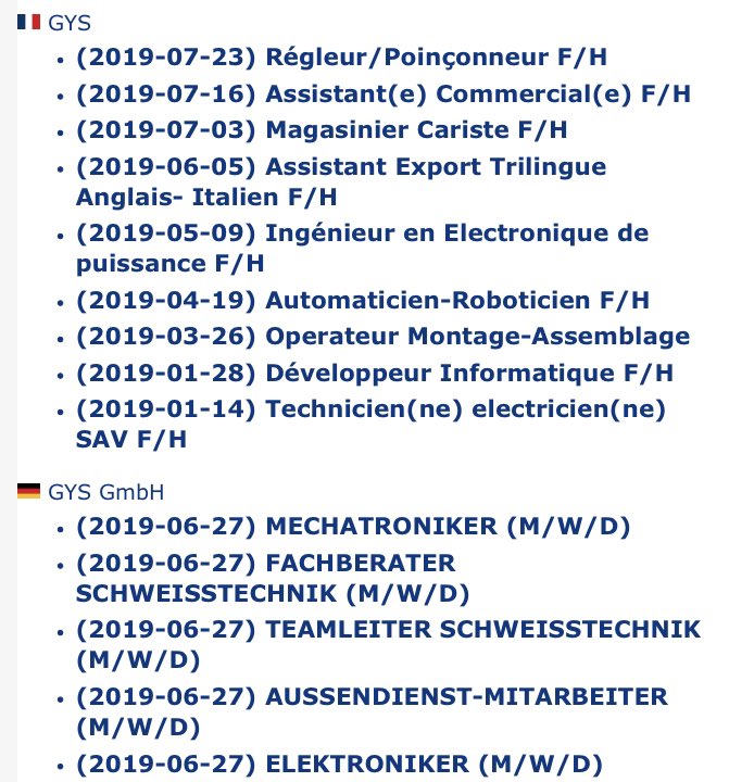 Le groupe GYS recrute en France 🇫🇷 et en Allemagne 🇩🇪 . Vous pouvez trouver les offres sur notre site internet : gys.fr/spip.php?page=… @lamayenne @LavalAgglo @LavalFrenchTech @UIMM53 @LaFrenchFab @LaFrenchTech