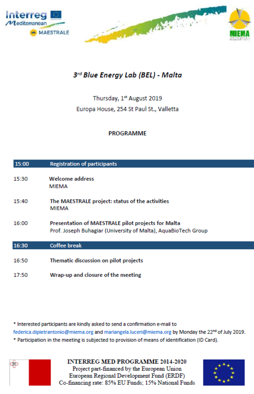 maestrale_MED's tweet photo. 🗓 #SAVETHEDATE
01 August 2019 #Valletta at 3:00 PM.
3rd Maltese regional #BEL for #MIEMA Malta Intelligent Energy Management Agency. Will be the occasion to present the status of the #MAESTRALE project and project pilots for Malta.
Agenda here 👇 https://t.co/tLT92mw9iv