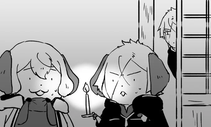 何かに影響を受けた🐶の兄弟が百物語ごっこをするというのでこっそり見守る大きい弟

🐶「えんがわでおひるねしてたらいつのまにかおふとんのなかにいたんだ…」

🐶「おおきいあにじゃのにおいがついたたおるけっとがあるひおひさまのにおいにかわっていたのだ…」

弟(俺だな…) https://t.co/pELHCbzb1U