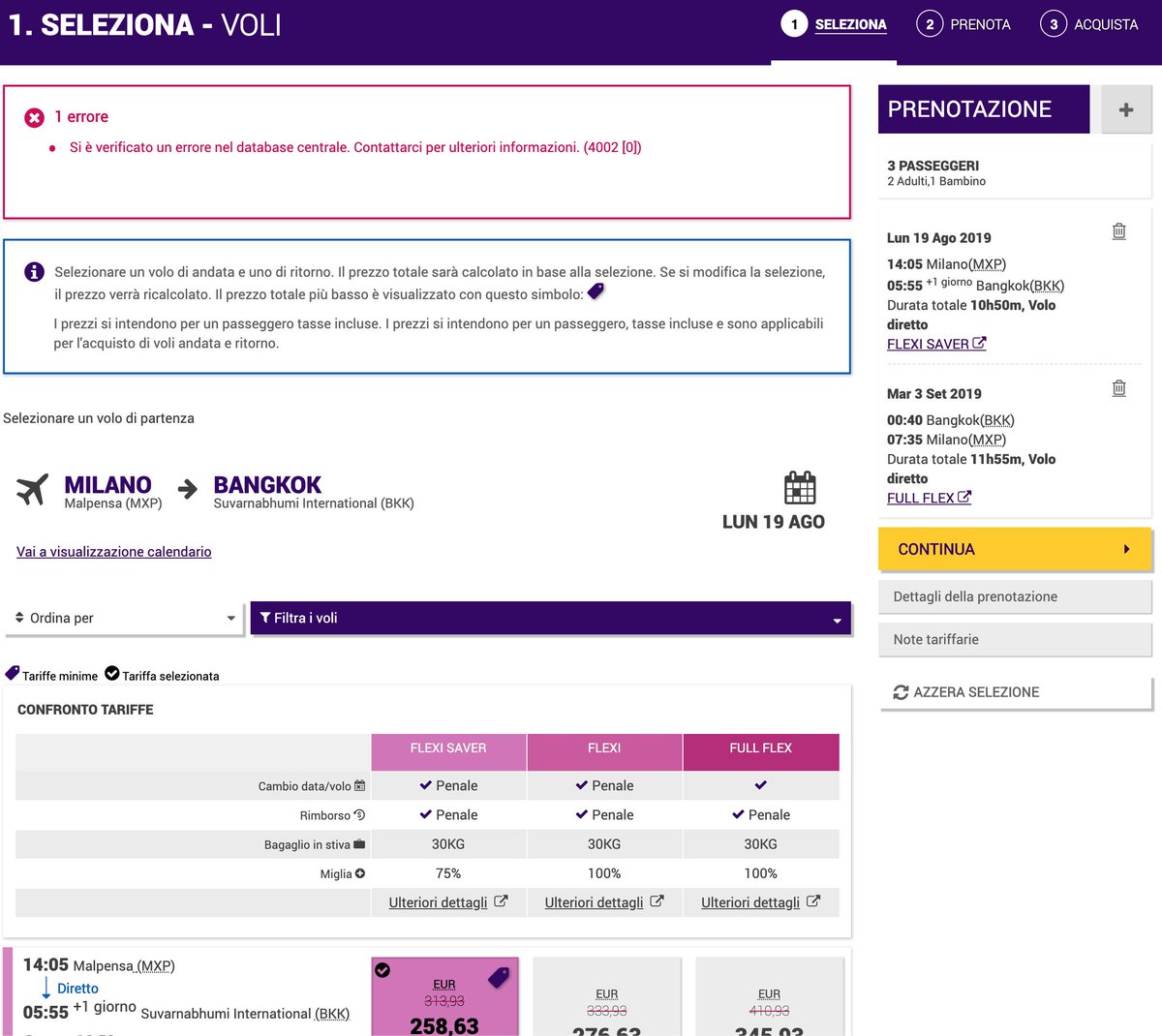vitocustodero's tweet photo. @ThaiAirways it is the next step that have some server issues, it's really two days that I try to buy a ticket (error 4002 [0]) https://t.co/6AO5UTYTfH