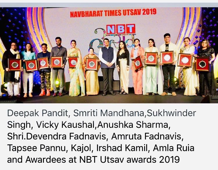 #NavbharatTimesUtsav received a very prestigious award from Shri. @Dev_Fadnavis (Chief minister of Maharashtra) and his better half Smt. @fadnavis_amruta Thank you #NBT #RekhaKhan #ParulChawla More from the event 👇 facebook.com/1495274955/pos…