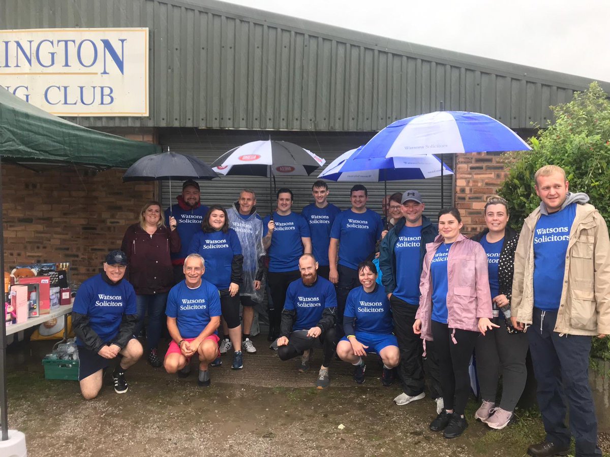 Team Watsons ready for the dragon boat racing for <a href="/StRoccos/">St Rocco's Hospice</a> !  Little bit of rain isn’t going to stop us! #Warrington #Cheshire #solicitors