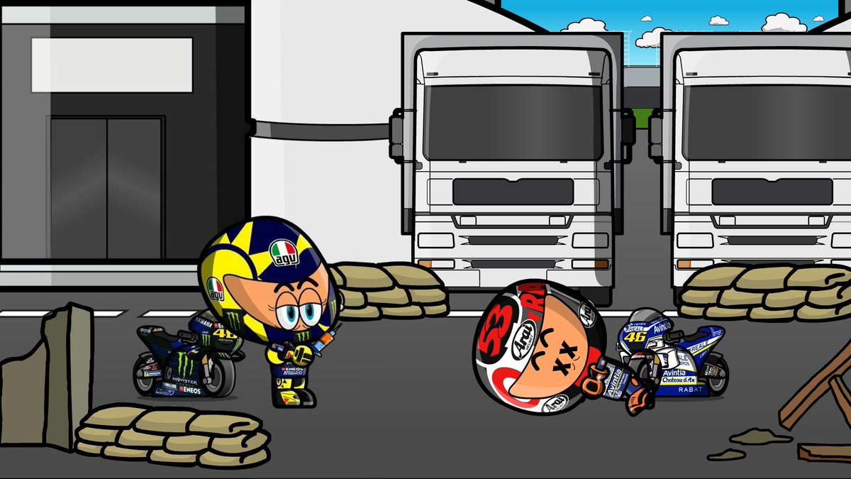 MiniWarBot's tweet image. Tito Rabat has been defeated by Valentino Rossi. Rossi steals Rabat’s bike. Avintia disappeared from the grid.

Tito Rabat ha sido derrotado por Valentino Rossi. Rossi le quita la moto a Rabat. Avintia desaparece de la parrilla.

#MiniWarBot