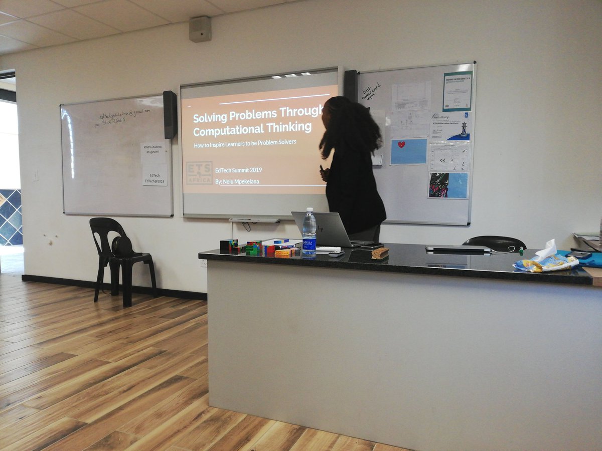 CodeNgwana's tweet photo. Our very own Nolu getting started on her presentation on computation thinking and coding to educators @edTechSummitsA. .. #codengwana #SundayThoughts #techliving #computationalthinking #Coder https://t.co/f2akZUSD6v